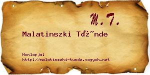Malatinszki Tünde névjegykártya