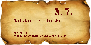 Malatinszki Tünde névjegykártya